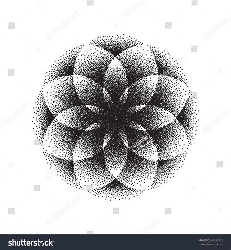 Sacred Geometry Lotus Flower Mandala Ornament Stock Vector 586383275