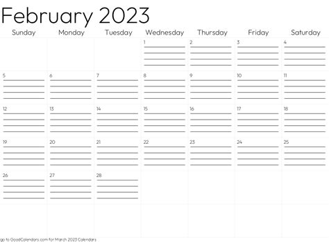 Top 5 Picks For Printable February 2023 Calendars Calendarsreview