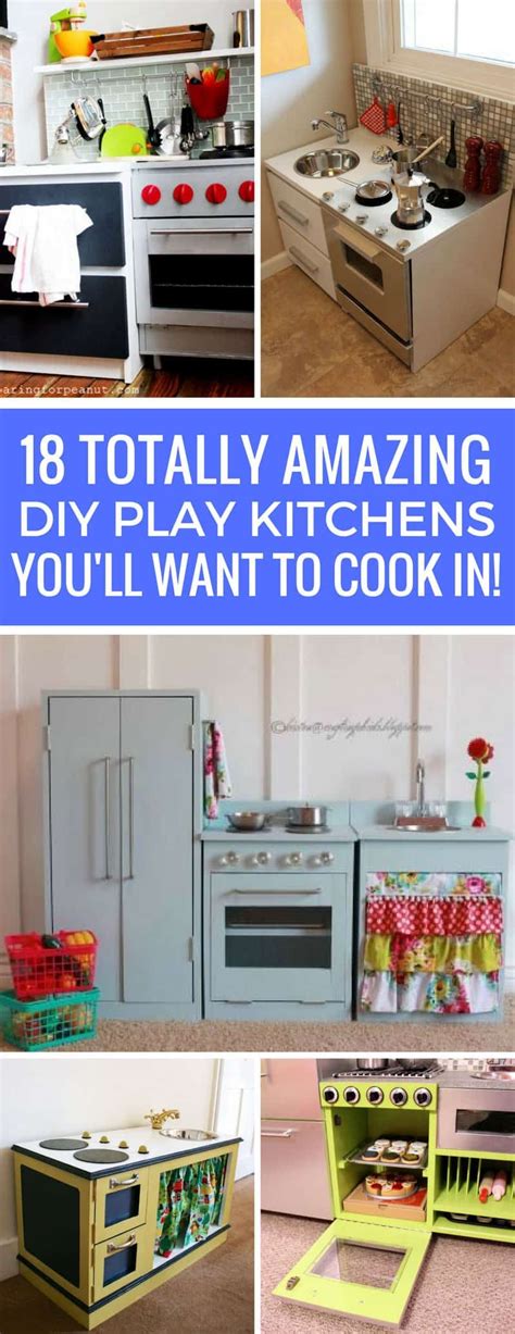 18 Diy Play Kitchens So Amazing Youll Want To Cook In Them Yourself