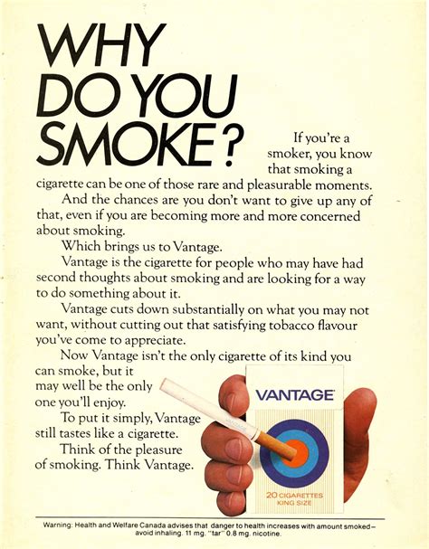 1980 Vantage Cigarette Ad Print Photo Old Magazine Ads