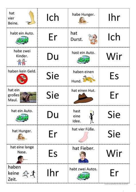 Das Verb Haben Deutsch Daf Arbeitsblatter Foreign Language Learning