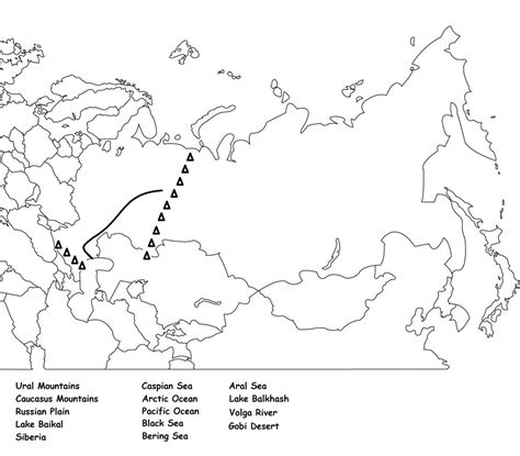 Central Asia And The Caucasus Region Physical Map Diagram Quizlet