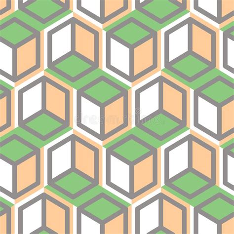 Seamless Abstract Cube Geometric Vector Cool Pattern Stock