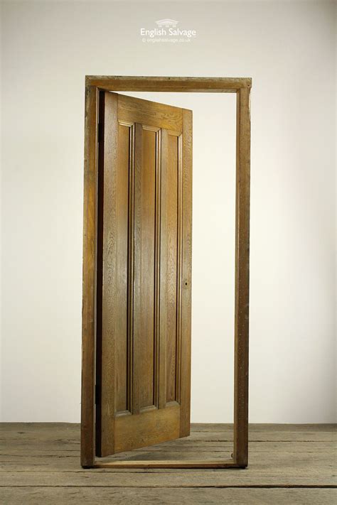 Reclaimed Oak Veneer Panelled Door And Frame