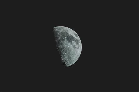 Free Download Hd Wallpaper Half Moon Crater Dark Luna Lunar Sky