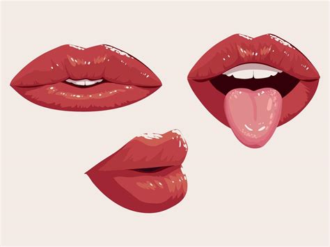 Set Of Female Mouth 11207975 Vector Art At Vecteezy