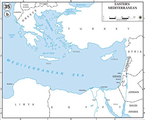 What countries are in the eastern mediterranean? Map of Eastern Mediterranean Countries