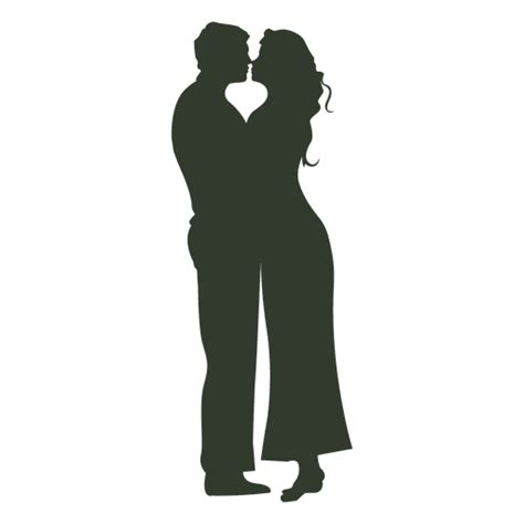Silhouette Of Romantic Couple Kissing Transparent Png And Svg Vector File