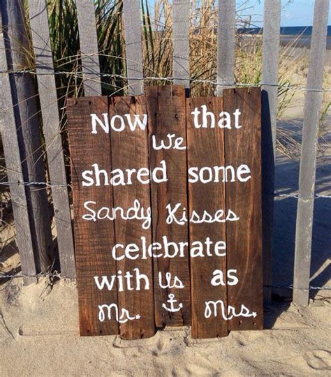 This Adorable Wooden Sign Is A Must Have For A Beach Wedding Beach