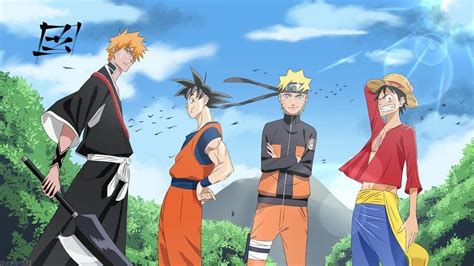 Ichigo Goku Y Naruto Y Luffy Anime Crossover Anime Kingdom Hearts