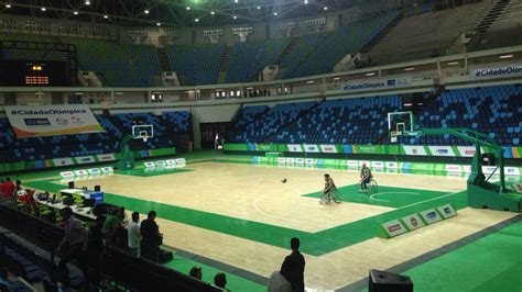 In basketball, the basketball court is the playing surface, consisting of a rectangular floor, with baskets at each end. 2016 Olympics basketball court unveiled in Rio de Janeiro ...