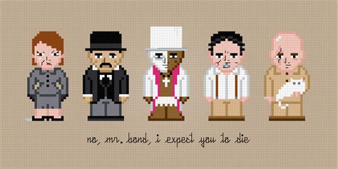 James Bond Villains Cross Stitch Pattern