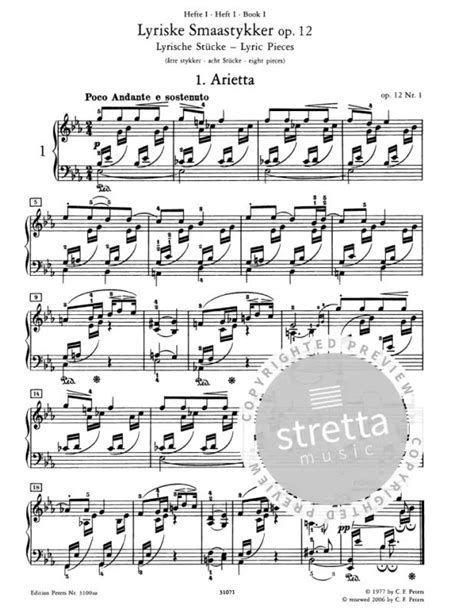 Piano Works 1 From Edvard Grieg Buy Now In The Stretta Sheet Music Shop