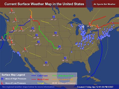 Current Surface Weather Map For The United States