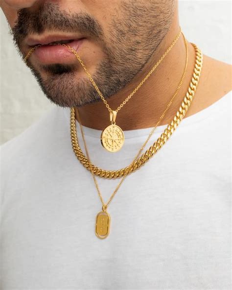 Men White Gold Necklaces