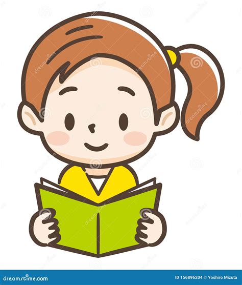 Cute Children Reading Booksvector Illustration Stock Vector