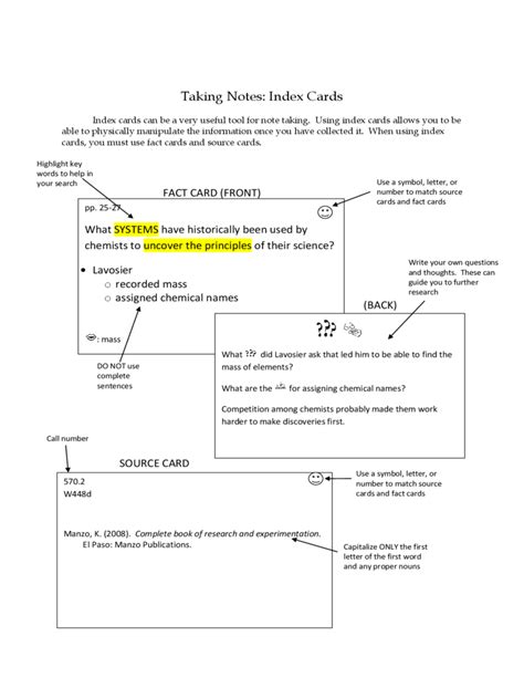 Write the subtopic heading of the note at the top of each note card. Index Card Template - 4 Free Templates in PDF, Word, Excel ...