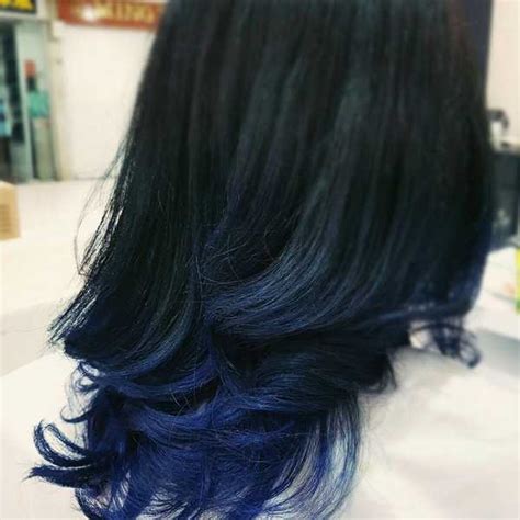 Black/ash grey/blue/red/ivory white/purple/green/goldsuitable for : Blue Black Hair Tips And Styles | Dark Blue hair Dye Styles