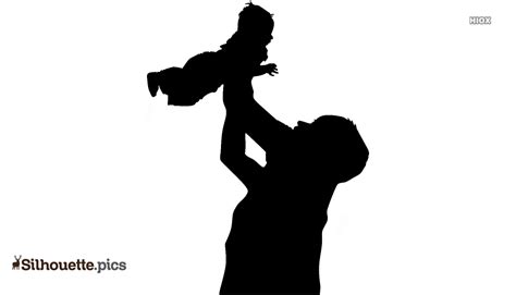 Father Holding Baby Silhouette Royalty Free Vector Image Vlrengbr