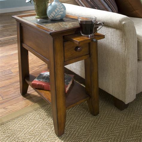 A small round side table or a small end table next to the sofa or chair. Side Tables With Storage Accent Ikea Console Table Drawers ...