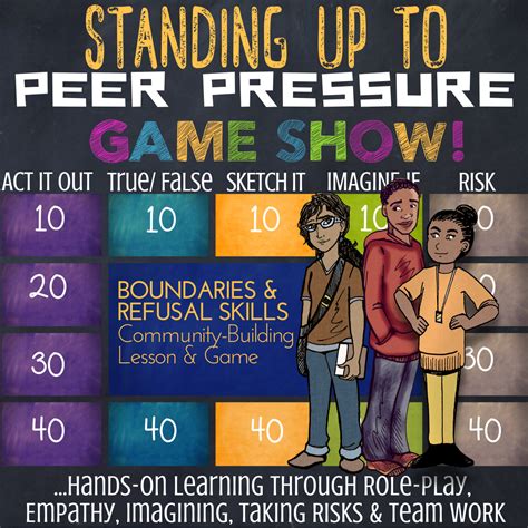 Peer Pressure Lesson Interactive Quiz Show Activity Wholehearted School Counseling