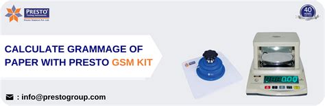 Calculate Grammage Of Paper With Presto Gsm Kit