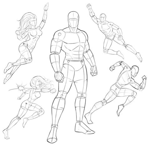 Comic Book Heroes Pose Pack - RAM Male drawing poses 002 (heavy set).