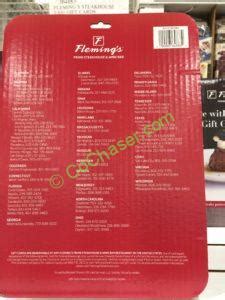 Costco has discounted gift cards for several. Costco-364883-Fleming's-Steakhouse-2$50-Gift-Cards-back ...