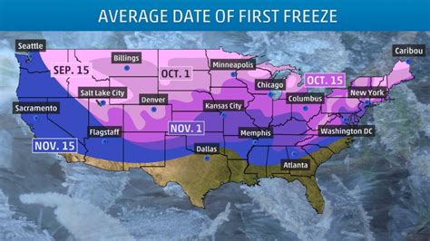 A Handy Guide To When Your First Freeze Typically Arrives Weather Underground