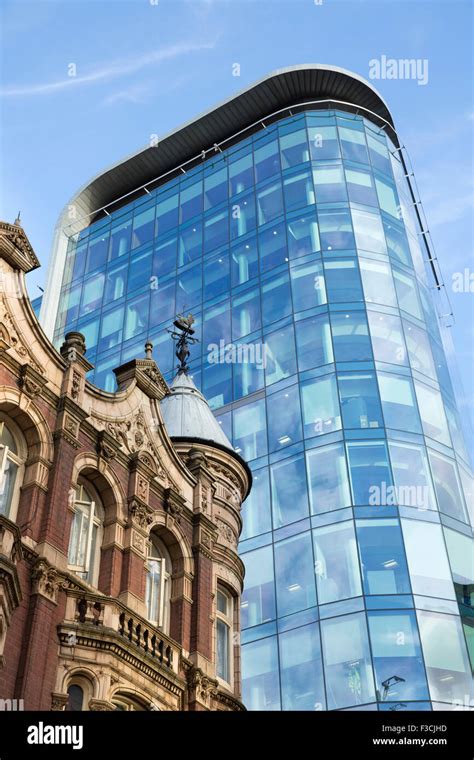 Old And New Buildings In Birmingham City Centre Pictured At The