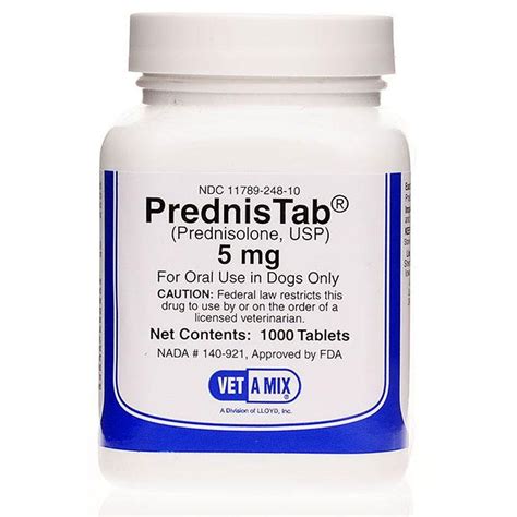 Prednistab Prednisolone 5mg 1000 Tabs On Sale Entirelypets Rx