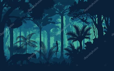 Pictures Jaguars In The Rainforest Vector Evening Tropical