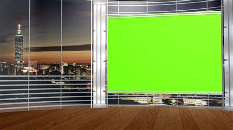 Free Hd Virtual Studio Set With Green Screen Tv 5 Different Angles