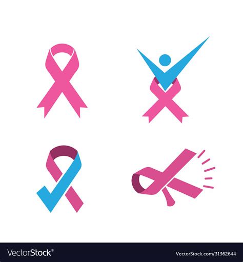 Cancer Care Logo Design Template Set Royalty Free Vector