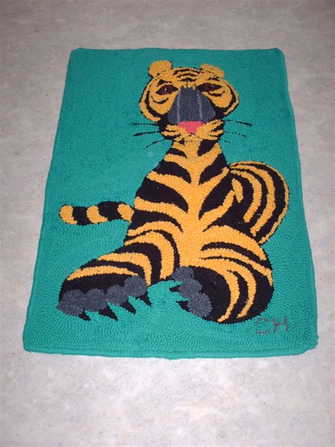 Tiger Design Taken From Rc Colouring Book Made With A Rug Crafters