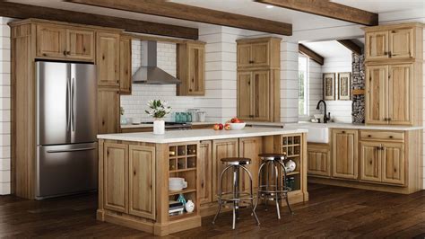 Whether you're going for a modern farmhouse look or an industrial wooden/metal vibe, the home depot canada has everything you need to complete your design. Hampton Wall Kitchen Cabinets in Natural Hickory - Kitchen ...
