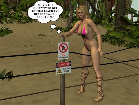 Rule 34 Animated Animated  Beach Bikini Blonde Hair Convulsing Convulsions Electric