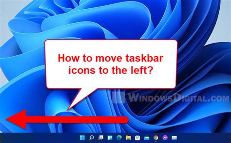 A Computer Screen With The Text How To Move Taskbar Icons To The Left