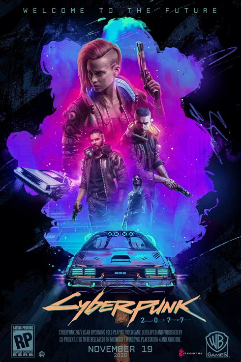 Cyberpunk 2077 Porsche 911 Video Game Poster Ubicaciondepersonascdmx