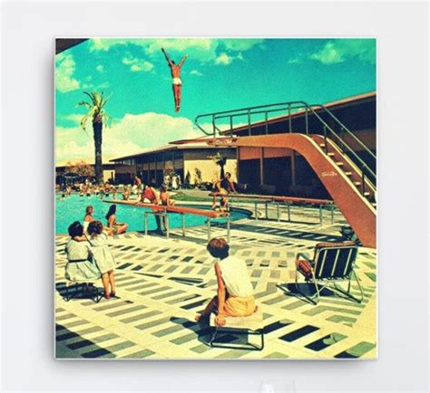 Motel Pool Vintage Las Vegas Mid Century Modern Art Canvas Mcm Small