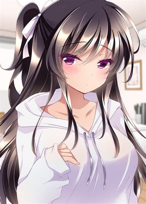 1191162 Long Hair Blush Anime Girls Dark Hair Ichiyou Moka Purple
