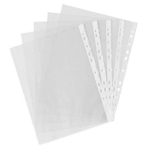A4 Clear Plastic Punched Pockets Filing Folders Wallets Sleeves Value