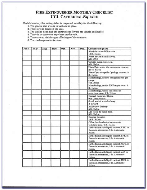 Nfpa Inspection Checklist Printable Image To U