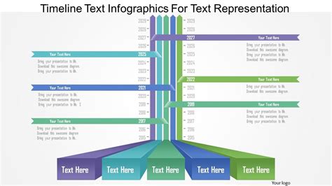 Ap Timeline Text Infographics For Text Representation Powerpoint