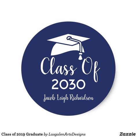 Class Of 2019 Graduate Classic Round Stickers For Announcements