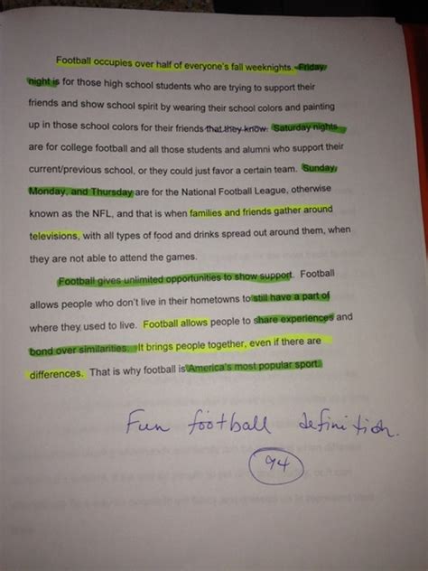 Football Definition Essay Best Essay