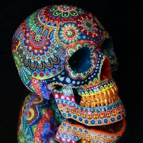 Hand Painted Sugar Skull Cráneos Y Calaveras Arte De Calavera De