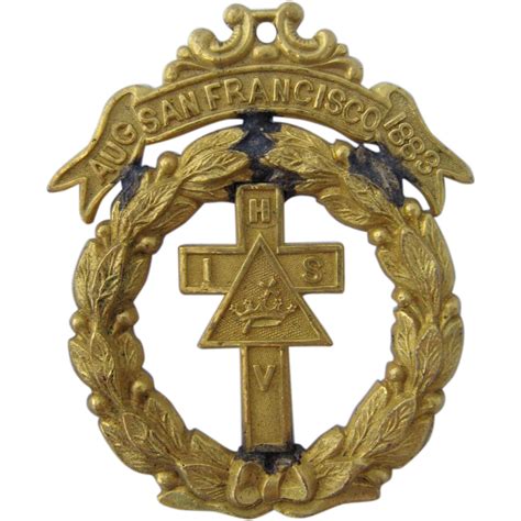 1883 Knights Templar San Francisco Triennial Badge From