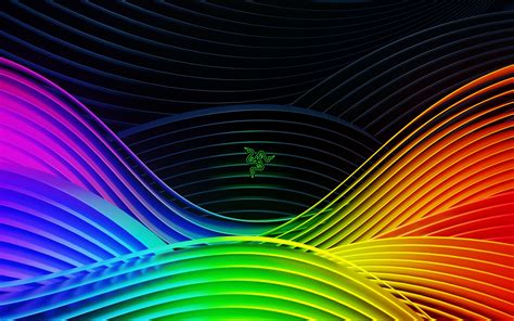 Wallpaper Rainbow Colors Gaming Equipments Waves Razer Resolution