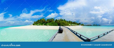 Beautiful Tropical Island Panorama View At Maldives Stock Photo Image